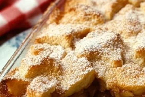 Delicious homemade Apple Pandowdy dessert with spiced apples and crust