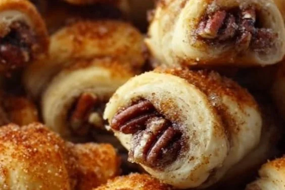 Cinnamon Pecan Rugelach with flaky pastry and a sweet filling